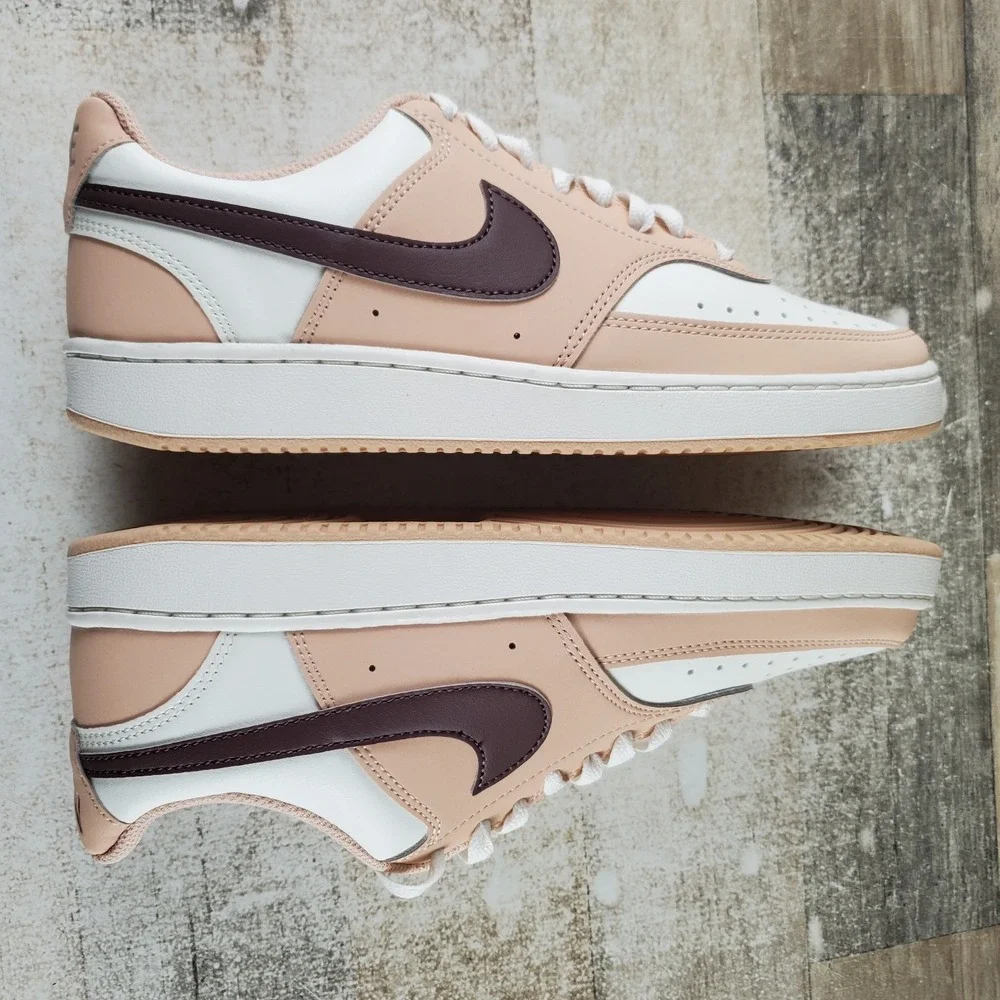 Nike Court Vision Low Womens Shoes Sz 8.5 Shimmer Tattoo Sail Lace Up Sneakers